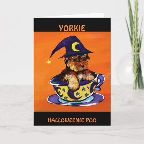 Halloween Yorkie Poo Card