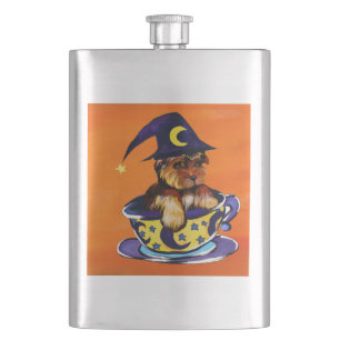 Halloween Yorkie Poo Flask