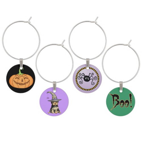 Halloween Yorkie Wine Charm