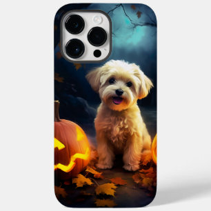 Halloween Yorkipoo With Pumpkins Scary Case-Mate iPhone 14 Pro Max Case