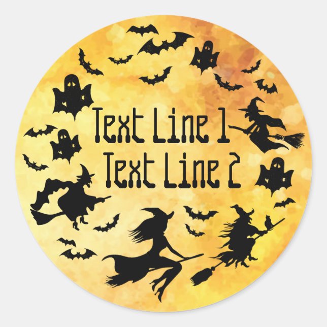 Halloween Your Text Personalized Classic Round Sticker (Front)