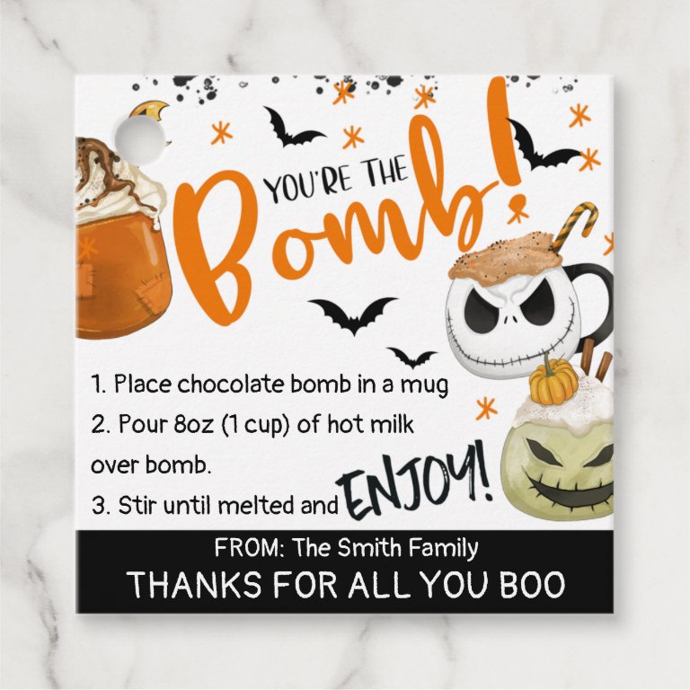 Halloween You&#39;re The Bomb Hot Chocolate Gift Tag