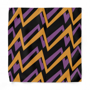 Halloween Zig Zags Orange Purple Bandana