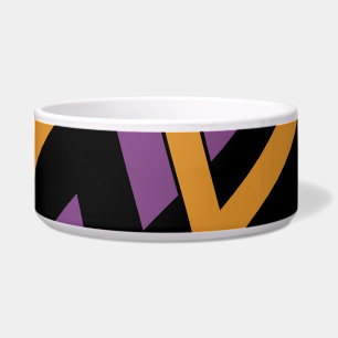 Halloween Zig Zags Orange Purple Bowl