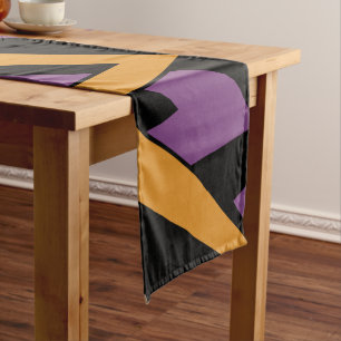 Halloween Zig Zags Orange Purple Long Table Runner