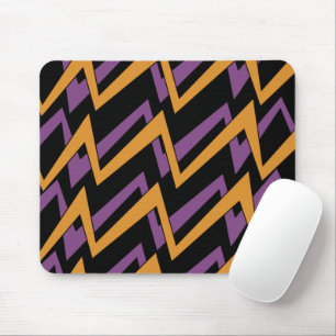 Halloween Zig Zags Orange Purple Mouse Pad