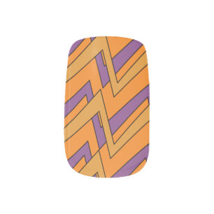 Halloween Zig Zags Purple Orange Black Pattern Minx Nail Art