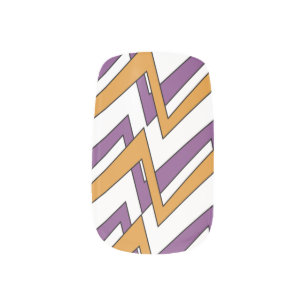 Halloween Zig Zags Purple Orange Pattern Minx Nail Art