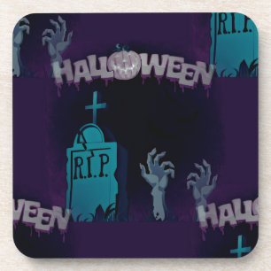 halloween zombie beverage coaster