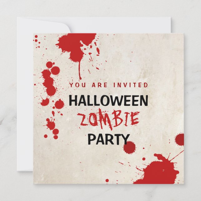 Halloween Zombie Bloodstained Vampire Party Invitation (Front)