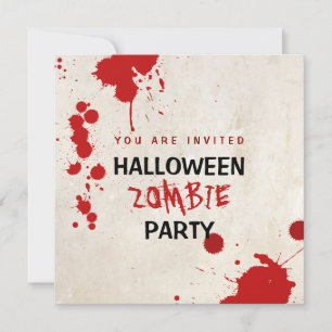 Halloween Zombie Bloodstained Vampire Party Invitation