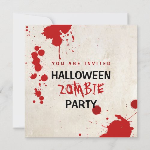 Halloween Zombie Bloodstained Vampire Party Personalized Invitations