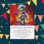 Halloween Zombie Boy Party Invitation<br><div class="desc">Halloween Zombie Boy Party
A zombie personalized for a little child.  Invite friends and loved ones to celebrate your boy's 8th birthday,  Click the "Customize it!" button to change the text size,  text color,  font style and more!</div>