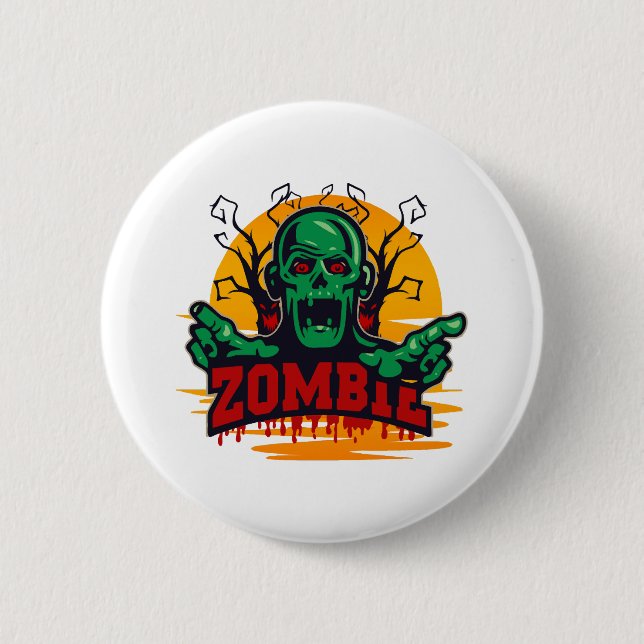 halloween zombie button (Front)