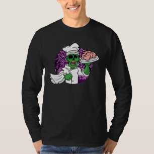 Halloween Zombie Chef Chef Brain Kitchen T-Shirt