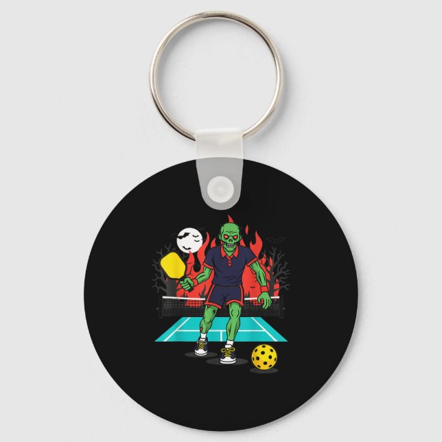 Halloween Zombie Ckleball Player Soky Costume  Keychain (Front)