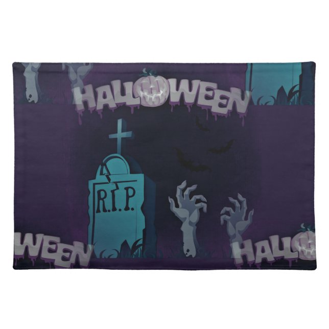 halloween zombie cloth placemat (Front)