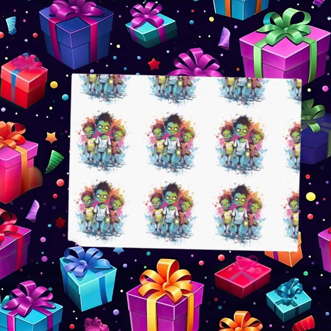 Halloween zombie costume kids tissue paper (Zombie Walkers,  Your birthday party won't be complete without an array of gruesome zombie props! )