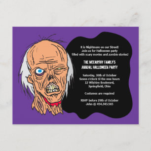Halloween Zombie Costume Party Invitation