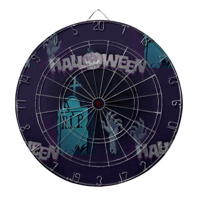 halloween zombie dartboard with darts (Front)