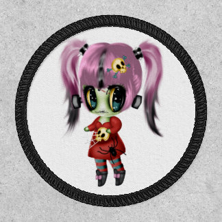 Halloween Zombie Doll Pink Pigtails Patch