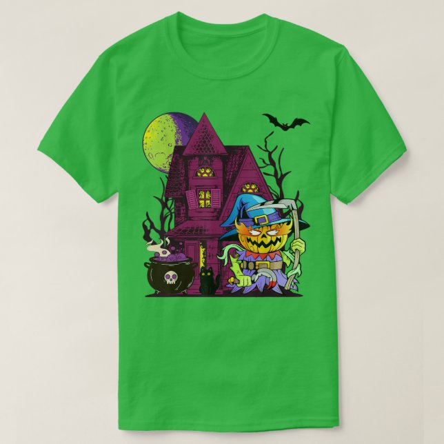 Halloween Zombie Evil Killer Demon Pumpkin Horror  T-Shirt (Design Front)