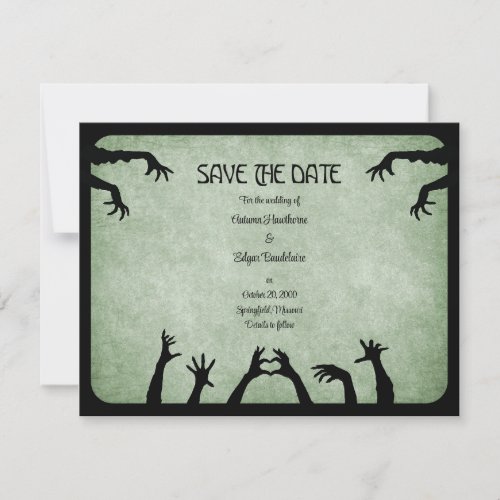 Halloween Zombie Green Horror Movie Wedding Save The Date