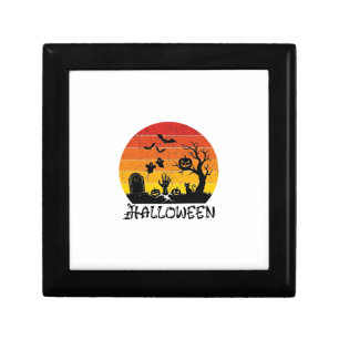 Halloween Zombie Hand Tombstone Tree Black Cat Bat Gift Box