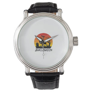 Halloween Zombie Hand Tombstone Tree Black Cat Bat Watch