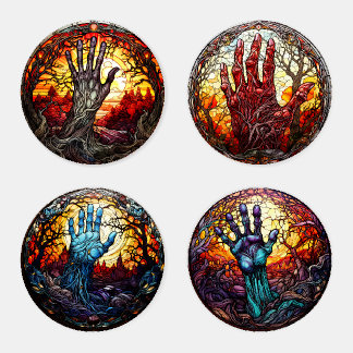 Halloween Zombie Hands Coaster Set