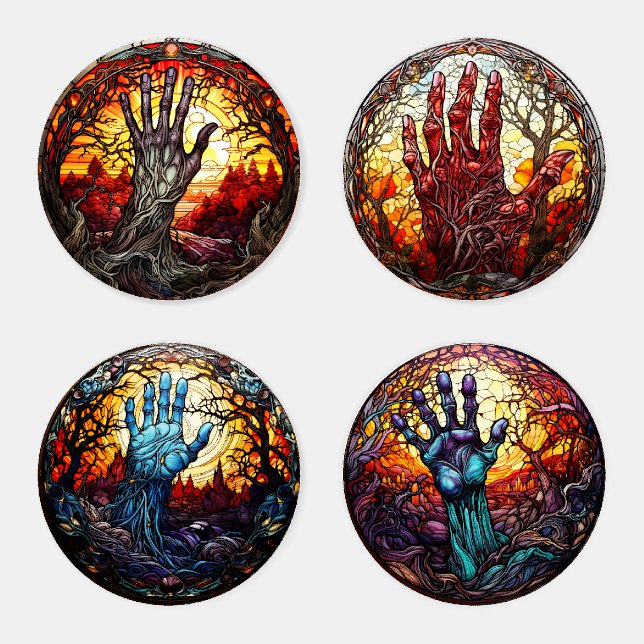 Halloween Zombie Hands Coaster Set (Set)