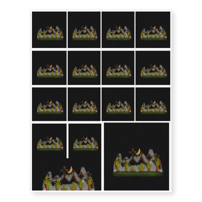 Halloween Zombie Hands Temporary Tattoos (Front)