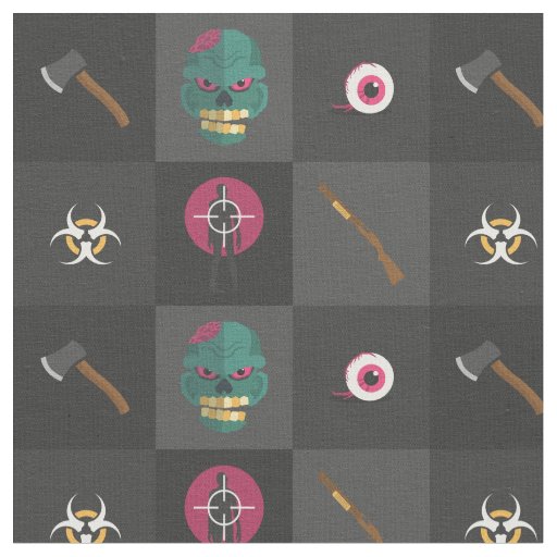 halloween zombie hunter fabric