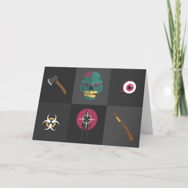 halloween zombie hunter invitation (Front)