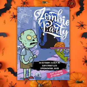 Halloween Zombie Invitation Adult Dinner Party