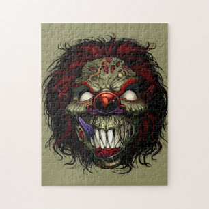 Halloween Zombie Killer Clown Scary Funny Jigsaw Puzzle