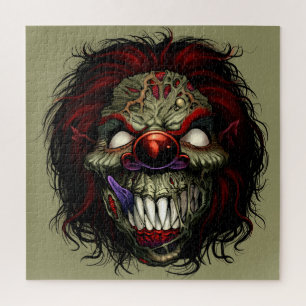 Halloween Zombie Killer Clown Scary Funny Jigsaw Puzzle