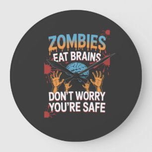 Halloween Zombie Large Clock