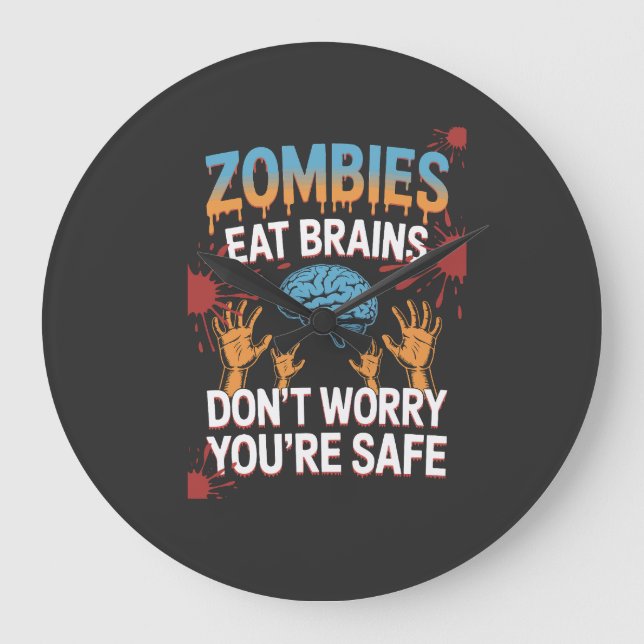 Halloween Zombie Large Clock (Front)