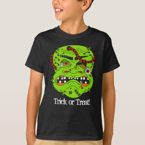 Halloween Zombie Monster Face Trick or Treat T_Shirt