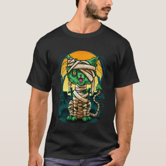 Halloween Zombie Mummy Cat Kitten Pet Animal Gothi T-Shirt
