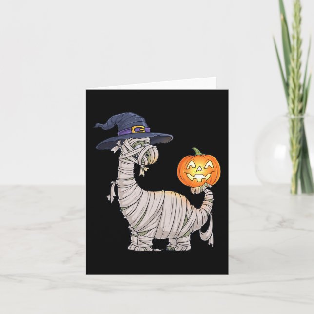 Halloween Zombie Mummy Dinosaur Witch Scary Boys G Card (Front)