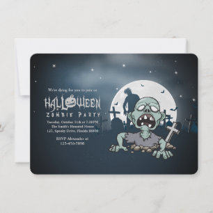 Halloween Zombie Party Invitation