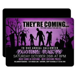 Halloween Zombie Party Invitations