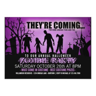 Halloween Zombie Party Invitations