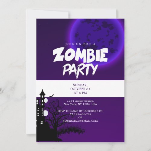 Halloween zombie Party  Join Us for celebration Invitation