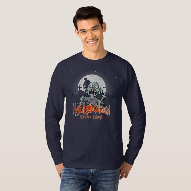 Halloween Zombie Party | Men Long Sleeve T-Shirt (Front Full)