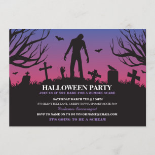 Halloween Zombie Party Undead Apocalypse Invite