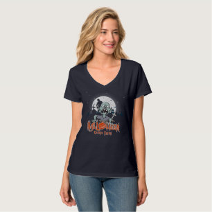 Halloween Zombie Party   Women V-Neck T-Shirt