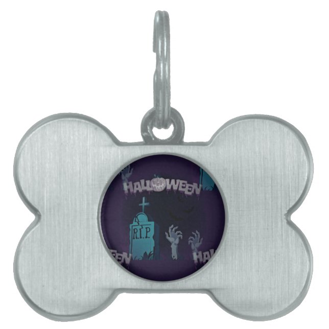 halloween zombie pet tag (Front)